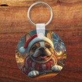 Boxer Dog Roller Onderzetter Kerst Sleutelhanger (Voorkant)
