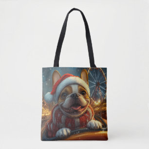 Boxer Dog Roller Onderzetter Kerst Tote Bag