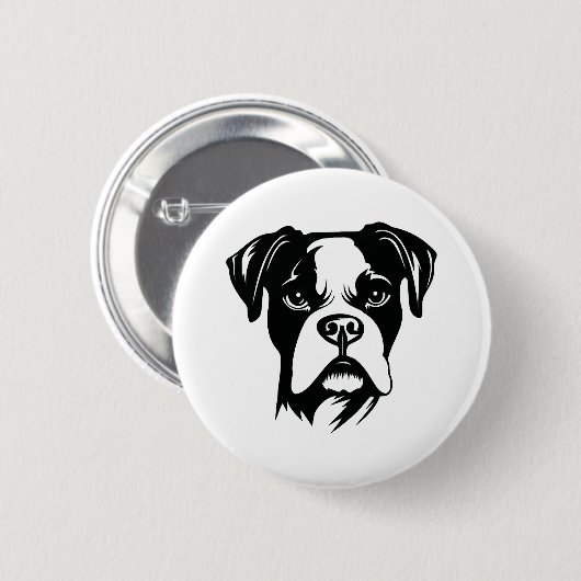 Boxer Dog Ronde Button 5,7 Cm (Voorkant /achterkant)