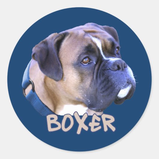 Boxer Dog Ronde Sticker (Voorkant)