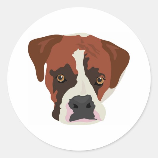 Boxer Dog Ronde Sticker (Voorkant)