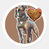 Boxer Dog Ronde Sticker (Voorkant)