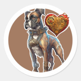Boxer Dog Ronde Sticker
