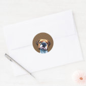 Boxer Dog Ronde Sticker (Envelop)