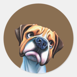 Boxer Dog Ronde Sticker