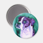 Boxer Dog Round Magnet - "Not Me" (Voorkant / Achterkant)