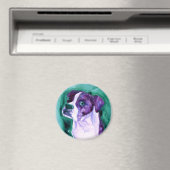 Boxer Dog Round Magnet - "Not Me" (Insitu (Vaatwasser))