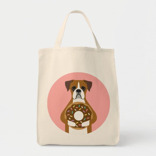 Boxer Dog roze Cirlce Canvas tas (Voorkant)