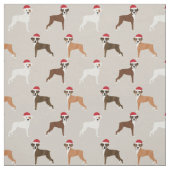 Boxer dog santa paws kersttan stof (Swatch)