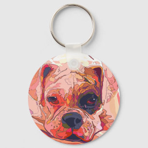 Boxer Dog-schilderingen in verblindende kleuren Sleutelhanger