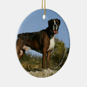 Boxer Dog Show Stance Keramisch Ornament (Rechts)