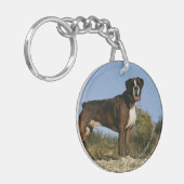 Boxer Dog Show Stance Sleutelhanger (Voorkant Links)