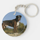 Boxer Dog Show Stance Sleutelhanger (Achterkant)