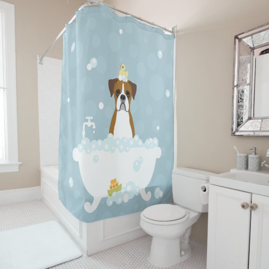 Boxer Dog Shower Curtain Douchegordijn (In situ)