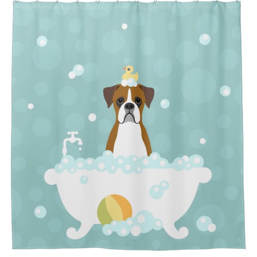 Boxer Dog Shower Curtain Douchegordijn (Voorkant)