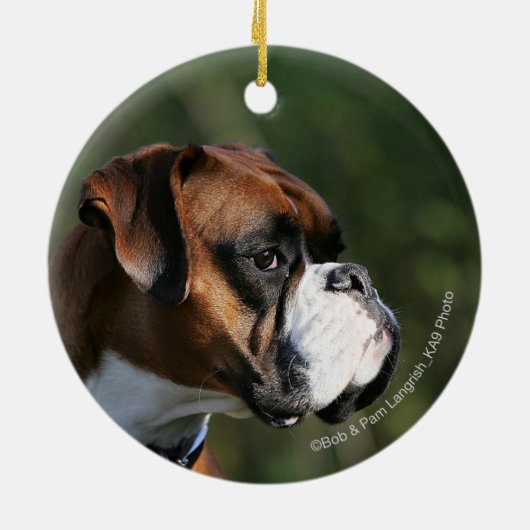 Boxer Dog Side Profile Keramisch Ornament (Achterkant)