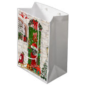 Boxer Dog-Sierkussen voor kerstmis Medium Cadeauzakje (Voorkant Gekanteld)