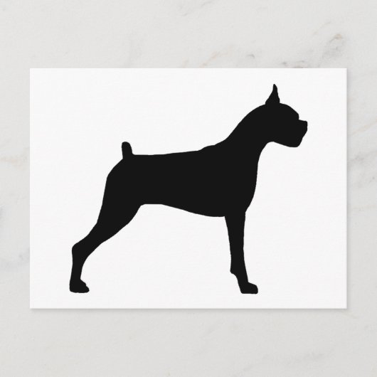 Boxer Dog Silhouette Briefkaart (Voorkant)