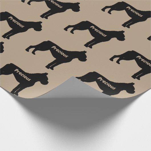 Boxer Dog Silhouette Cadeaupapier (Hoek)