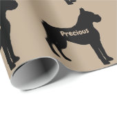 Boxer Dog Silhouette Cadeaupapier (Rol Hoek)
