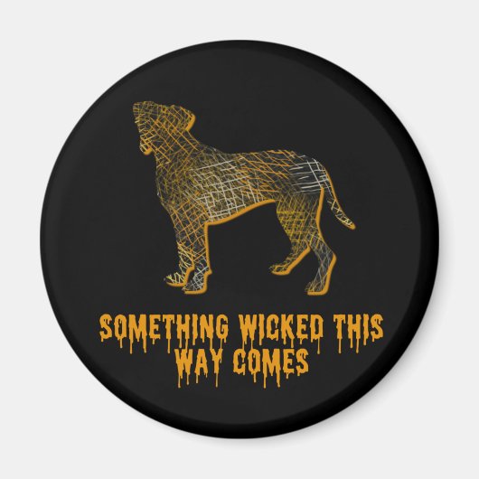 Boxer Dog Silhouette Fun Halloween Magnet (Voorkant)