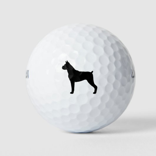 Boxer Dog Silhouette Golfballen (Voorkant)