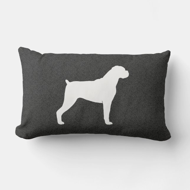 Boxer Dog Silhouette Kussen (Voorkant)