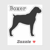 Boxer Dog Silhouette met Natural Floppy Ears Sticker (Vel)
