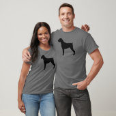 Boxer Dog Silhouette met Natural Floppy Ears T-shirt (Unisex)