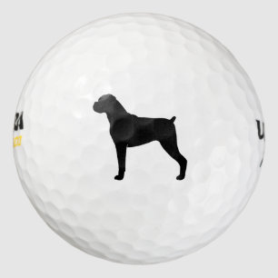 Boxer Dog Silhouette - Natuurlijke oren Golfballen
