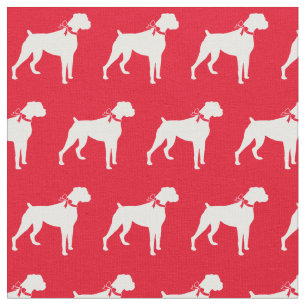 Boxer Dog Silhouette Pet Red Stof