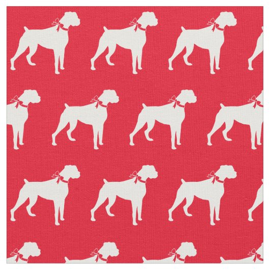Boxer Dog Silhouette Pet Red Stof (Close Up)