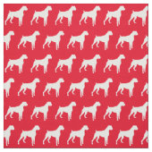 Boxer Dog Silhouette Pet Red Stof (Swatch)