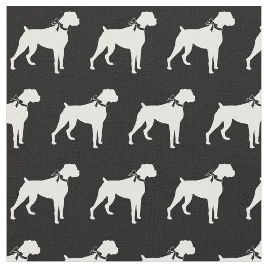 Boxer Dog Silhouette Pet Stof (Close Up)
