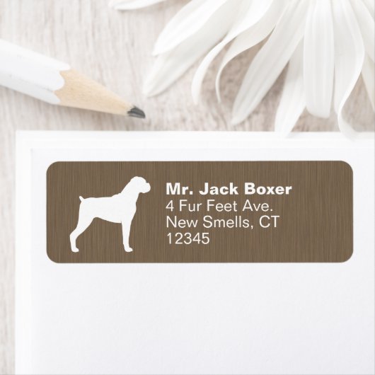 Boxer Dog Silhouette Return Address Labels (Insitu)