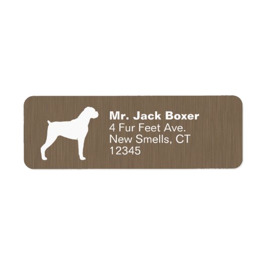 Boxer Dog Silhouette Return Address Labels (Voorkant)