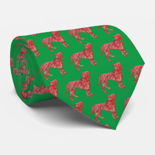 Boxer Dog Silhouette Schattigee Kerst Groene Hals Stropdas