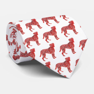 Boxer Dog Silhouette Schattigee Kerst Witte Hals Stropdas