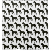 Boxer Dog Silhouette Shower Curtain Douchegordijn (Voorkant)