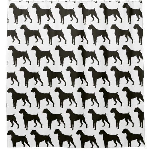 Boxer Dog Silhouette Shower Curtain Douchegordijn (Voorkant)