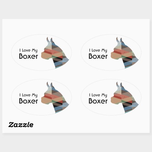 Boxer Dog  Silhouette Stickers (Vel)