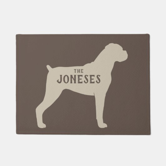 Boxer Dog Silhouette Welkom Mat Custom (Voorkant)
