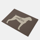 Boxer Dog Silhouette Welkom Mat Custom (Schuin)