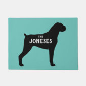 Boxer Dog Silhouette Welkom Mat Custom (Voorkant)