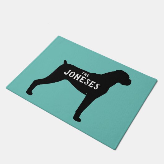 Boxer Dog Silhouette Welkom Mat Custom (Schuin)