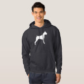 Boxer Dog Silhouette (wit) Hoodie (Voorkant volledig)