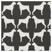 Boxer Dog Silhouettes Black en White Patterned Stof (Close Up)