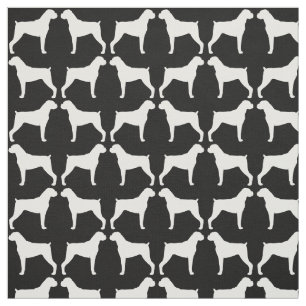 Boxer Dog Silhouettes Black en White Patterned Stof