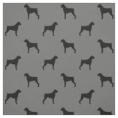 Boxer Dog Silhouettes Grey and Black Patterned Stof (Swatch)