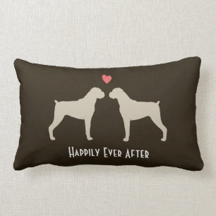 Boxer Dog Silhouettes met Heart Cute Custom Kussen